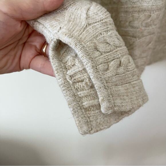 Soft Surroundings Cable Knit Sweater Pullover Wool Blend Woman size M Pettit - Picture 3 of 8